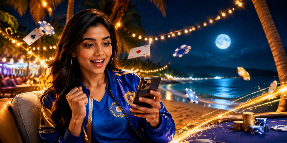 Indian cricket match with betting app on mobile