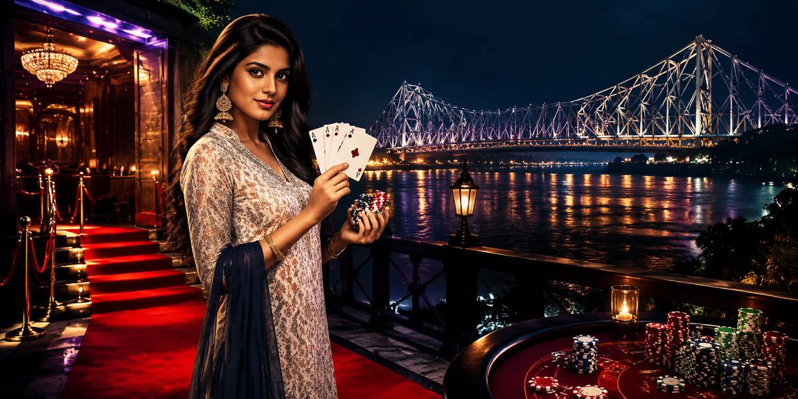 User playing casino games in Kolkata entertainment area